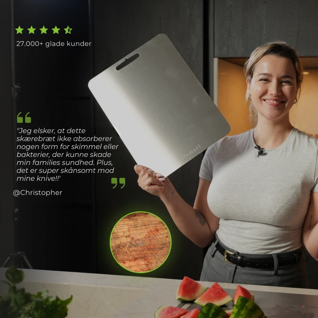 Titanium Pro™ - Dobbeltsidet antibakterielt skærebræt