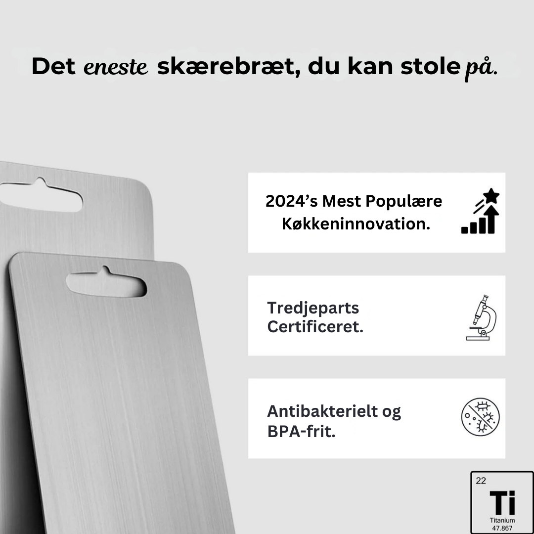 Titanium Pro™ - Dobbeltsidet antibakterielt skærebræt
