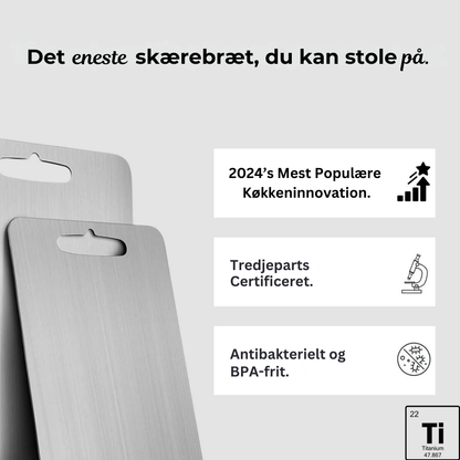 Titanium Pro™ - Dobbeltsidet antibakterielt skærebræt